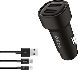 Ttec SmartCharger Duo 2CKS31DS 15.5 W 3in1 Kablolu Araç Şarj Aleti