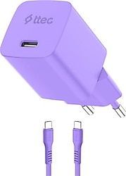 Ttec SmartCharger GAN 2SCG45CNMR Mor 45 W Type-C Kablolu Hızlı Şarj Aleti