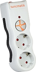 Tunçmatik PowerSurge 2 TSK19021 1050 Joule Anahtarlı Kablosuz Beyaz 2'li Akım Korumalı Priz