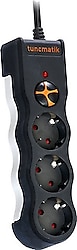 Tunçmatik Powersurge 3 TSK19010 1050 Joule Anahtarlı Siyah 1.5 m 3'lü Akım Korumalı Priz