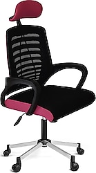 Türksit Karizma File Krom Ayaklı Müdür Koltuğu Siyah-Pembe