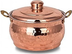 Turna Bakır Mini Güveç Tencere 3 No 14 cm El Dövme Kırmızı Turna8176-1