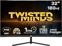 Twisted Minds TM32CFHD180VA 32" 1 ms Full HD Curved 180 Hz Oyuncu Monitörü