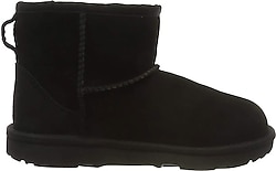 UGG Classic Mini II 1017715K İçi Kürklü Siyah Çocuk Deri Bot