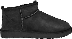 UGG Classic Ultra Mini 1116109 İçi Kürklü Siyah Kadın Deri Bot