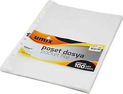 Umix 100'lü A4 Şeffaf Poşet Dosya