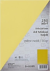 Umur A4 80 gr 250 Yaprak Renkli Fotokopi Kağıdı Sarı