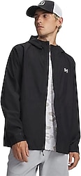 Under Armour Cloudstrike 6009583-001 Kapüşonlu Siyah Erkek Yağmurluk