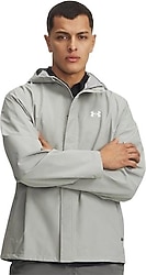 Under Armour Cloudstrike 6009583-069 Kapüşonlu Gri Erkek Yağmurluk