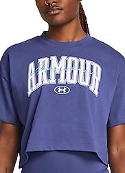 Under Armour Heavyweight Scripted 1383050 Kısa Kollu Kadın Crop Tişört