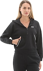 Under Armour Rival Fleece Piped 6003707 Kapüşonlu Yarım Fermuarlı Kadın Sweatshirt