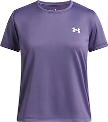 Under Armour Tech 6005138-520 Mor Kısa Kollu Bisiklet Yaka Çocuk Tişört