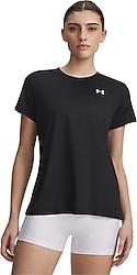 Under Armour UA Tech Solid 1384231-001 Siyah Kısa Kollu Yuvarlak Yaka Kadın Tişört