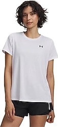 Under Armour UA Tech Solid 1384231-100 Beyaz Kısa Kollu Yuvarlak Yaka Kadın Tişört