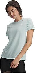 Under Armour UA Tech Solid 1384231-703 Açık Yeşil Kısa Kollu Yuvarlak Yaka Kadın Tişört