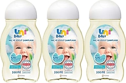 Uni Baby Saç ve Vücut Şampuanı 200 ml 3 Adet