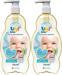 Uni Baby Saç ve Vücut Şampuanı 700 ml 2 Adet