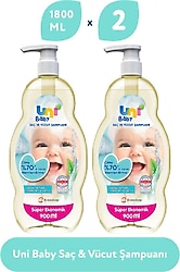 Uni Baby Saç ve Vücut Şampuanı 900 ml 2 Adet