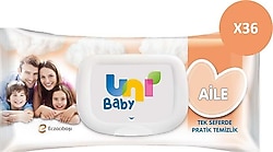 Uni Baby Aile 90 Yaprak 36'lı Paket Islak Mendil