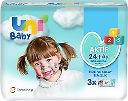 Uni Baby Aktif 72 Yaprak 3'lü Paket Islak Mendil