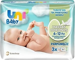 Uni Baby Hassas Dokunuş 52 Yaprak 3'lü Paket Islak Mendil