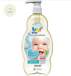 Uni Baby Saç ve Vücut Şampuanı 700 ml 12 Adet