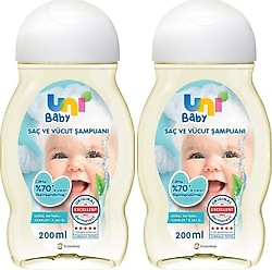 Uni Baby Saç ve Vücut Şampuanı 200 ml 2 Adet