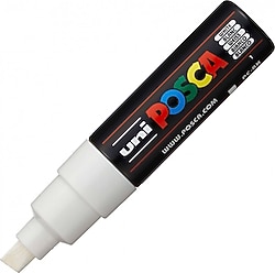 Uni-Ball Posca PC-8K 8 mm Kesik Uç Beyaz Boyama Markörü