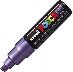 Uni-Ball Posca PC-8K 8 mm Kesik Uç Metalik Mor Boyama Markörü