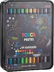 Uni-Ball Posca Kutulu 24'lü Pastel Boya Kalemi