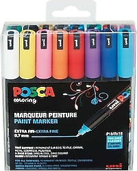 Uni-Ball Posca PC-1MR 0.7 mm 16'lı Marker Seti