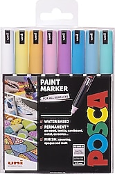 Uni-Ball Posca PC-1MR 0.7 mm Pastel Renk 8'li Marker Seti