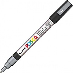 Uni-Ball Posca PC-3M 0.9-1.3 mm Gümüş Boyama Markörü