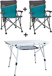Uquip Bloody 90x52 cm 2 Kişilik Alüminyum Kamp Masa Sandalye Takımı