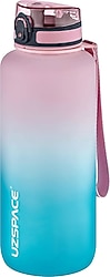 Uzspace 3056-4 Pembe-Turkuaz 1500 ml Tritan Motivasyon Matarası