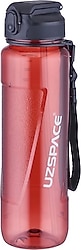Uzspace 6057 Kırmızı 1000 ml Tritan Pipetli Matara