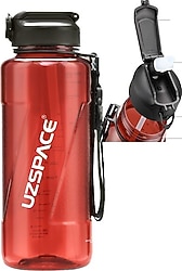 Uzspace 6058 Kırmızı 1500 ml Tritan Pipetli Matara