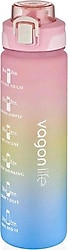 Vagonlife VGN2310 Pembe-Mavi 1000 ml Motivasyon Matarası