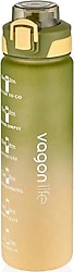 Vagonlife VGN2310 Yeşil-Sarı 1000 ml Motivasyon Matarası