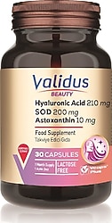 Validus Hyaluronic Acid 210 mg + Astaxanthin 10 mg 30 Kapsül