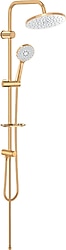 Valtemo VS-2433 Mat Gold Yuvarlak Tepe Duş Seti
