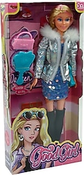 Vardem Kutulu Ceketli Parlak Elbiseli 29 cm Bebek WG-66770
