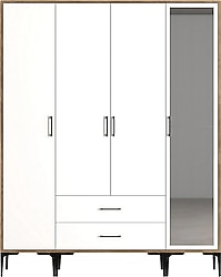 Variant Mobilya Kumsal STR Lidya-Beyaz 4 Kapaklı Gardırop