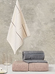 Varol Kare Serisi Micro Cotton 30x50 cm 3'lü Havlu Seti