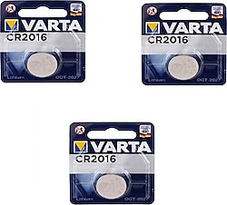 Varta CR2016 3 V 3'lü Lityum Düğme Pil