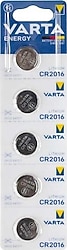 Varta CR2016 3 V 5'li Lityum Düğme Pil