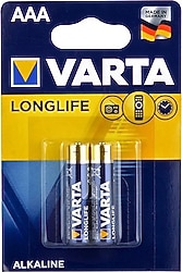 Varta Longlife 2'li Alkalin AAA İnce Kalem Pil