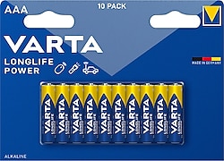 Varta Longlife Power 10'lu Alkalin AAA İnce Kalem Pil