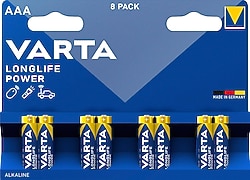 Varta Longlife Power 8'li Alkalin AAA İnce Kalem Pil
