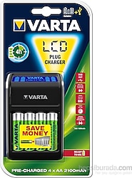 Varta 57687 LCD Plug Pil Şarj Aleti + 2100 mAh 4